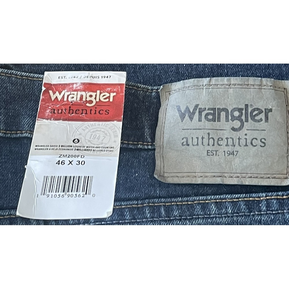 Wrangler Authentics Straight Leg Medium Wash Denim Mens Jeans 46X30 ZM200FD - Picture 8 of 8